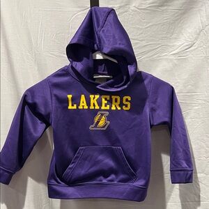 Toddler size 3t NBA Lakers hoodie. Dri-fit material. Purple and yellow colors